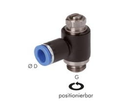 Regulator de debit (drosel)cu cap crestat pentru reglaj, Standard