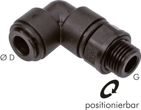 Racord push-in cot G 1/4"-6mm, IQS-FDA