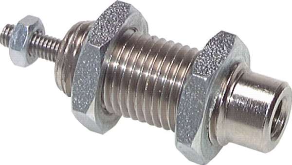 Cilindru pneumatic filetat cu piston de 16mm, cursa de 15mm 