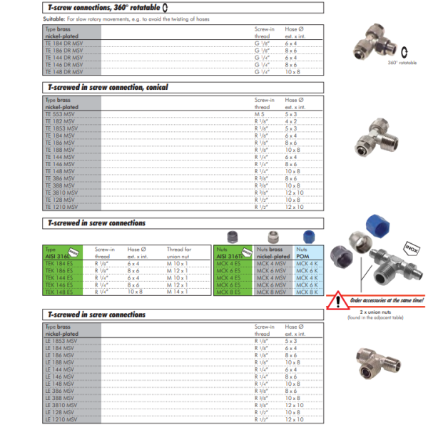 Racord T push on R 1/8"-6x4mm