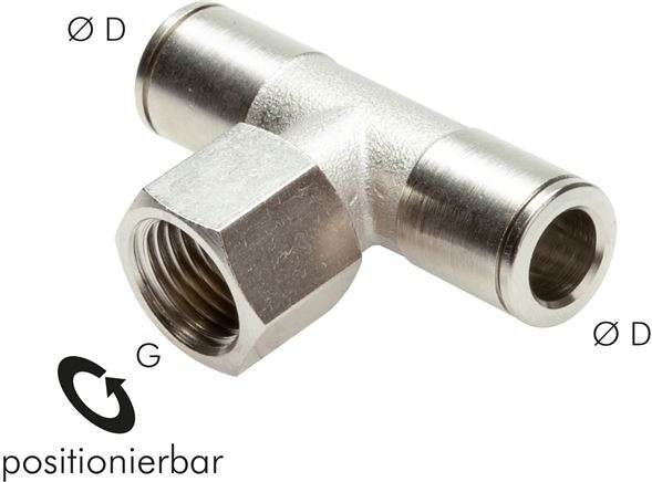 Cupla rapida push in T , filet interior G1/4"-4mm, IQS-MSV (Standard)