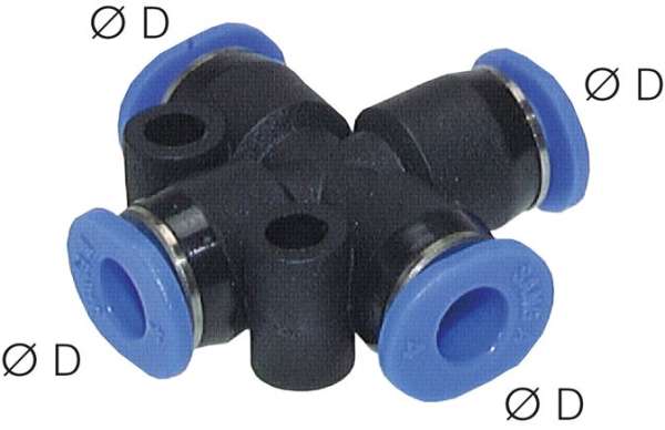 Racord push-in cruce 6mm, IQSmini