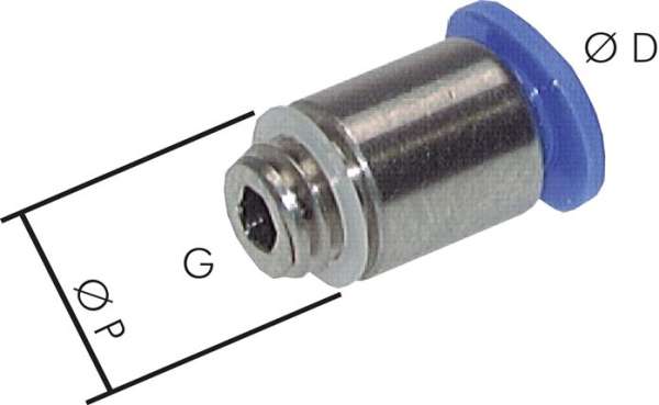 Racord push-in drept M 6x0,75-3mm, mini 