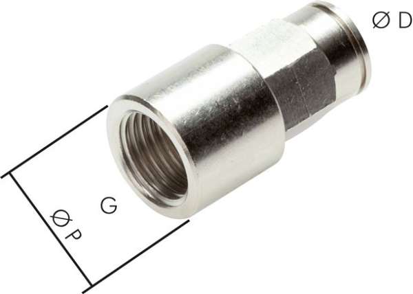 Niplu filetat G 1"-28mm  push in, IQS-Big