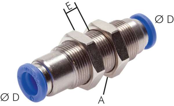 Racord push-in panou, cu autoblocare  10mm