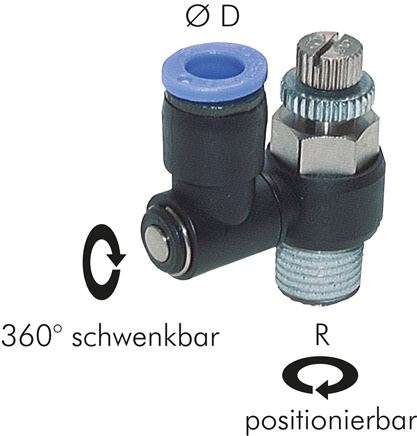 Drosel pneumatic unidirectional R 1/2"-10mm