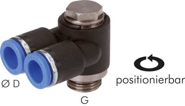 Racord push-in cot, Y  G 1/8" x6mm, IQS standard
