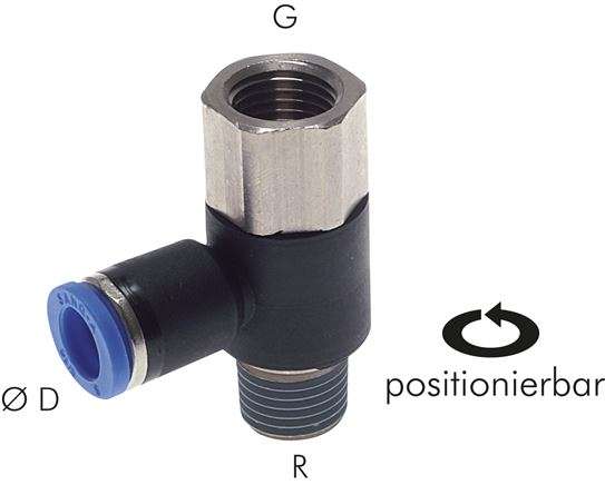 Racord push-in cot, I/A R3/8"-12mm, IQS standard