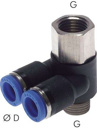 Racord push-in cot,Y , I/A G3/8"-10mm, IQS standard