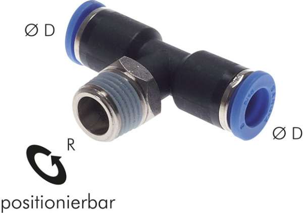 Racord push-in T R 3/8"-8mm,IQS standard