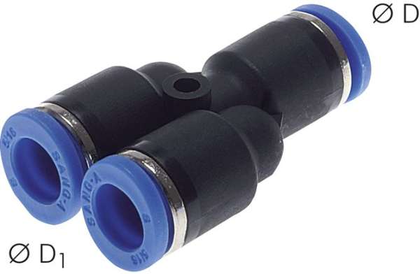 Racord push-in Y 8mm-6mm, IQSstandard