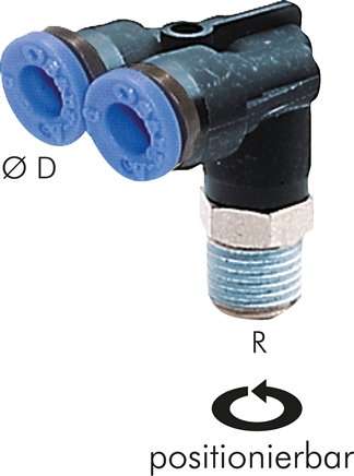 Racord push-in Y R 1/4" x10mm, IQS standard