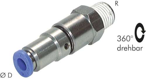 Racord push-in drept, rotativ cu rulment R3/8"-10mm, IQS standard