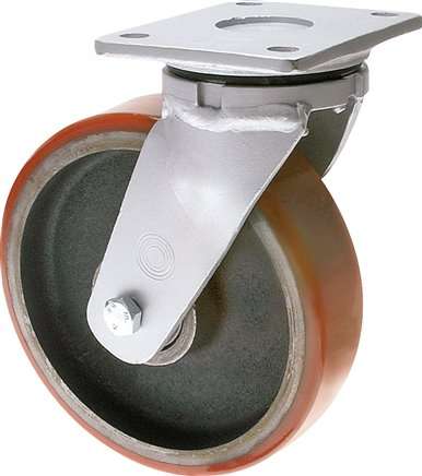 Roata industriala din poliuretan, cu suport rotativ, 250mm