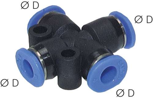 Racord push-in cruce 4mm, IQSmini