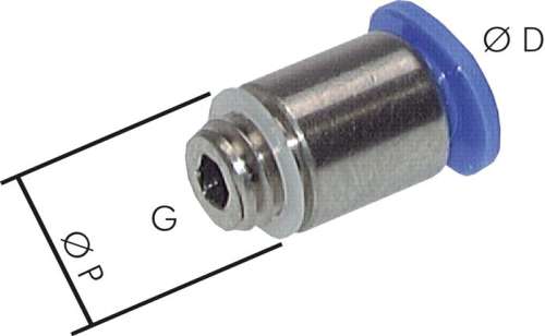 Racord push-in drept M 6x0,75-3mm, mini 