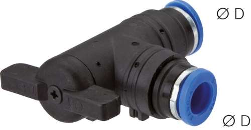 Robinet push-in cot 10mm, IQSstandard