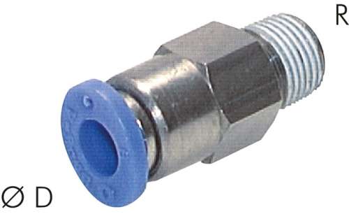 Racord push-in cu autoblocare R 1/4"-8mm, IQS standard