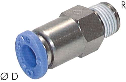 Supapa de sens R 1/4"-6mm, sens  de la filet spre furtun