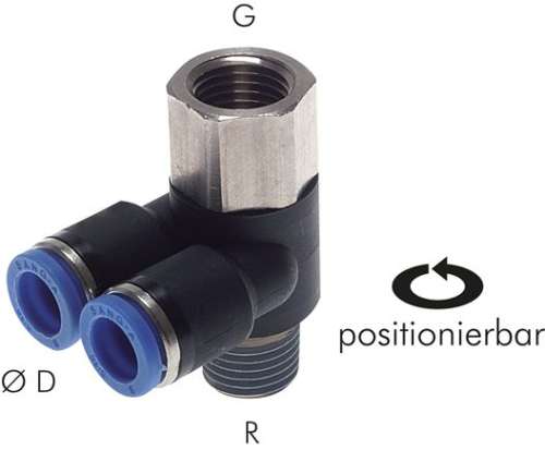 Racord push-in cot, Y , I/A R3/8"-10mm, IQS standard