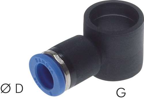 Racord push-in, L banjo G 1/4"-8mm, IQS standard