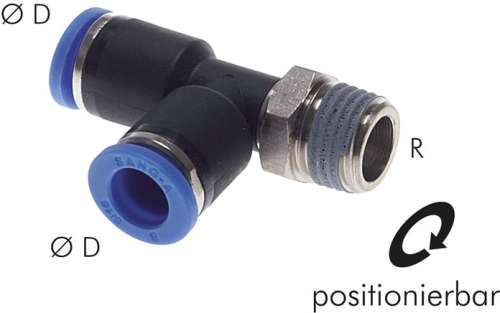 Racord push-in T R 1/2"-8mm,IQS standard