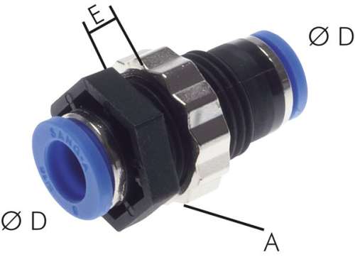 Racord push-in pentru panou cu filet exterior 6mm,IQS standard