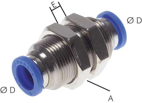 Racord push-in pentru panou cu filet exterior 12mm,IQS standard