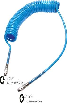 Furtun spiral PUR G 1/4"-8 x 5 mm,8,0 m. 