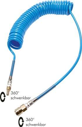 Furtun spiral PUR cu cuplaj rapid 6 x 4mm m., 8,0m. 