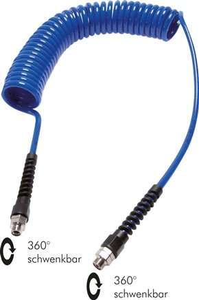 Furtun spiral PUR G 3/8"-12 x 8 mm, 7,5 m. 