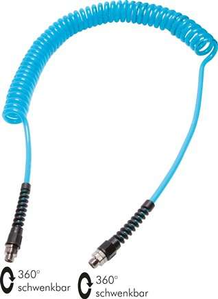 Furtun spiral PUR G 3/8"-12 x 8 mm, 7,5 m. 