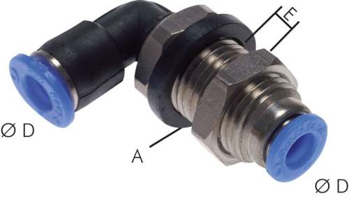 Racord push-in cot, de trecere , 6mm, IQS mini